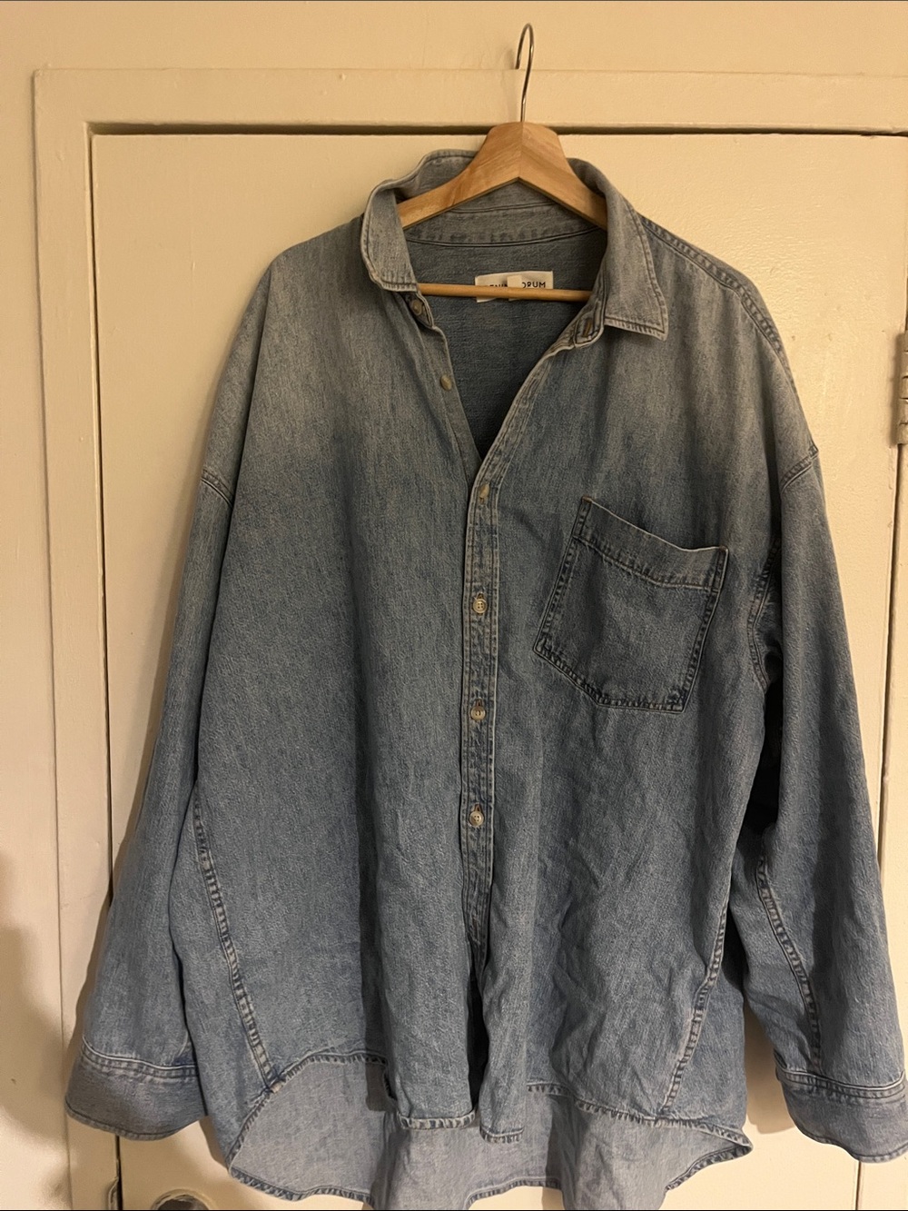 Denim Forum Light Blue Denim Button-Down Shirt